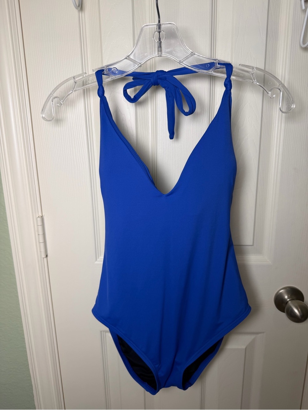 LOFT Beach Cobalt Blue Halter One Piece Swimsuit Size Medium